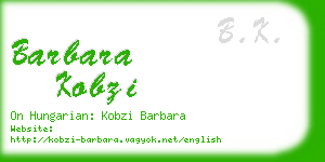 barbara kobzi business card